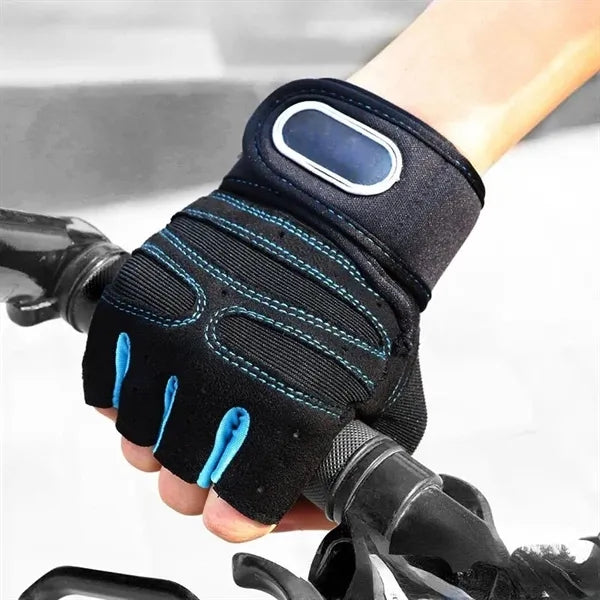 Fingerless Workout Gloves Gym Lifting Exercise W/ Wrist Wrap