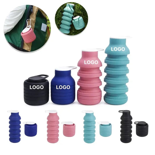 20.2oz Foldable Silicone Travel Bottle With Pastel Colors