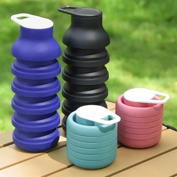 20.2oz Foldable Silicone Travel Bottle With Pastel Colors