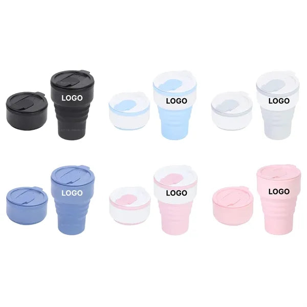 12.6oz Foldable Silicone Coffee Cup With Anti-scald ring