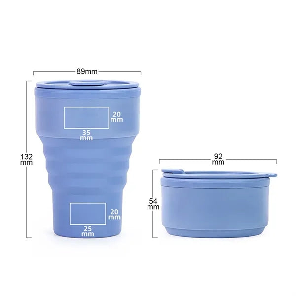 12.6oz Foldable Silicone Coffee Cup With Anti-scald ring