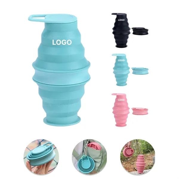 12.6oz Cone Shape Silicone Foldable Cup