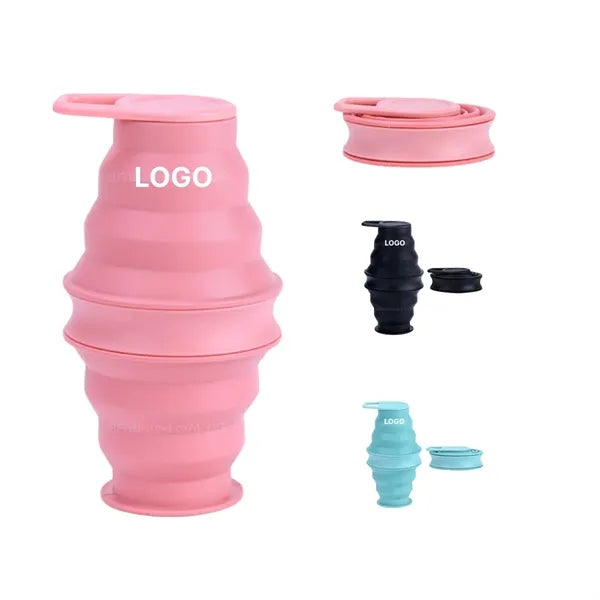 12.6oz Cone Shape Silicone Foldable Cup