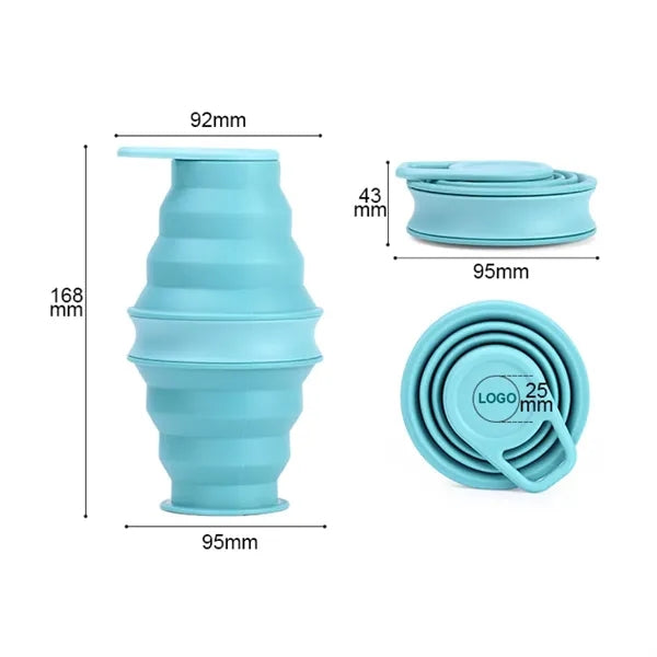 12.6oz Cone Shape Silicone Foldable Cup