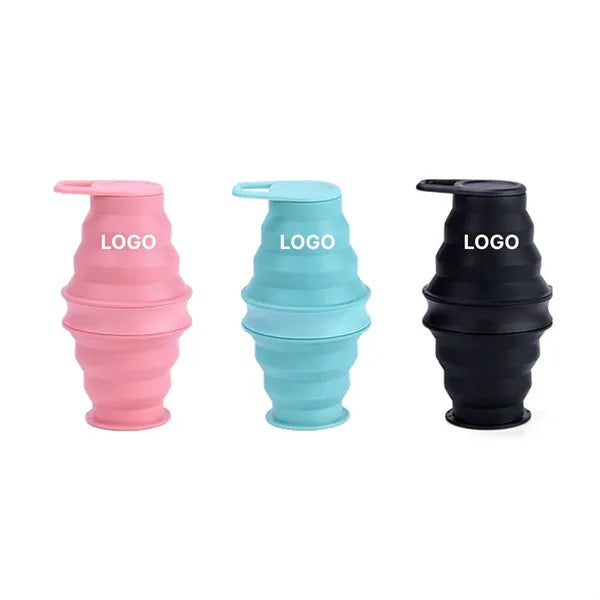 12.6oz Cone Shape Silicone Foldable Cup