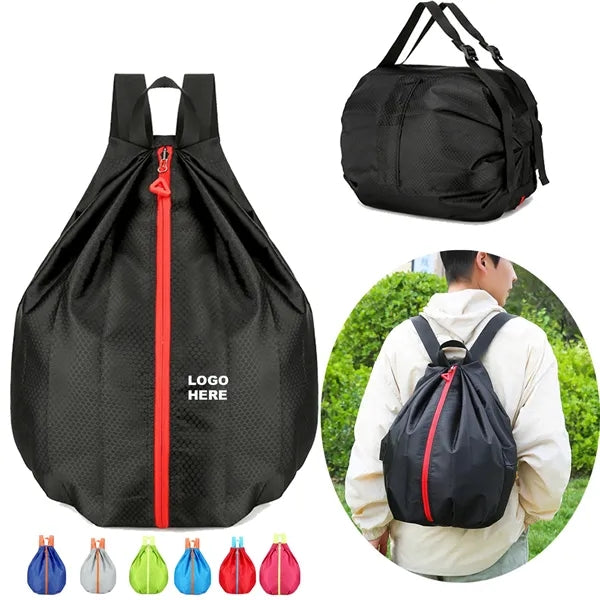 2-in-1 Compact Travel Bag Convertible Daypack Tote Backpack