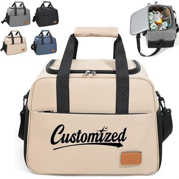 Insulated Picnic Lunch Cooler Tote Bag with Shoulder Strap