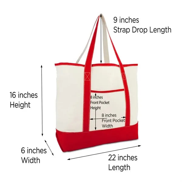 Canvas Boat Tote Bag with Logo Imprint