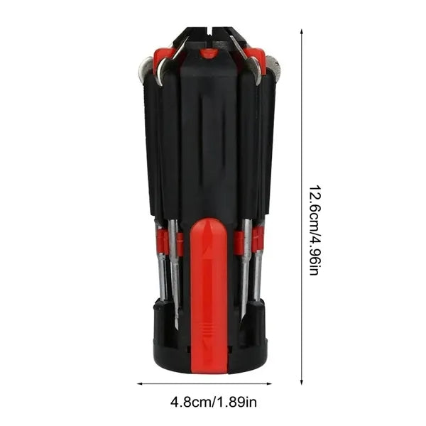 8-in-1 Screwdriver & Flashlight with LED Multi-Tool