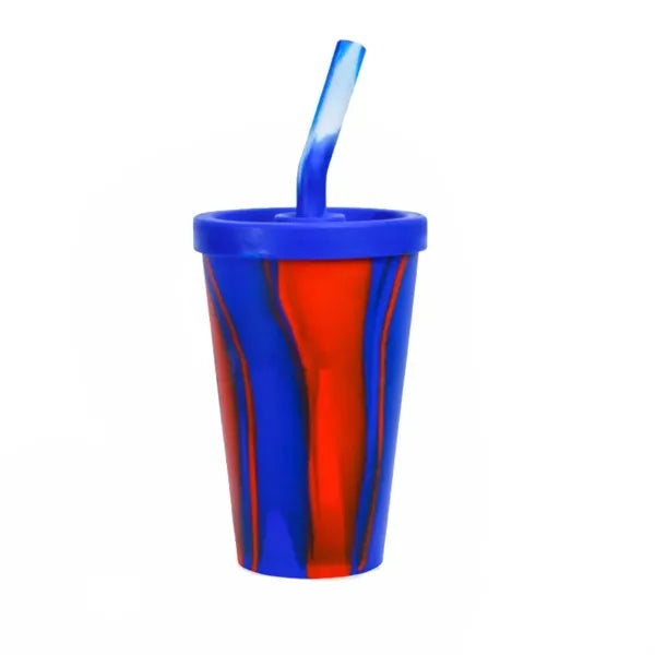 14oz Silicone Beverage Cup With Lid & Straw