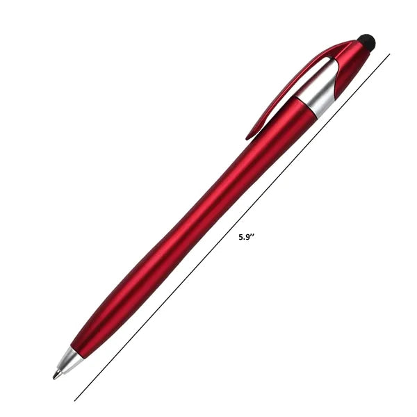 Retractable Plastic Ballpoint Pen with Stylus tip
