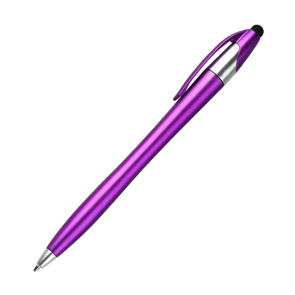 Retractable Plastic Ballpoint Pen with Stylus tip