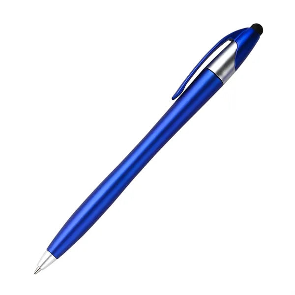 Retractable Plastic Ballpoint Pen with Stylus tip