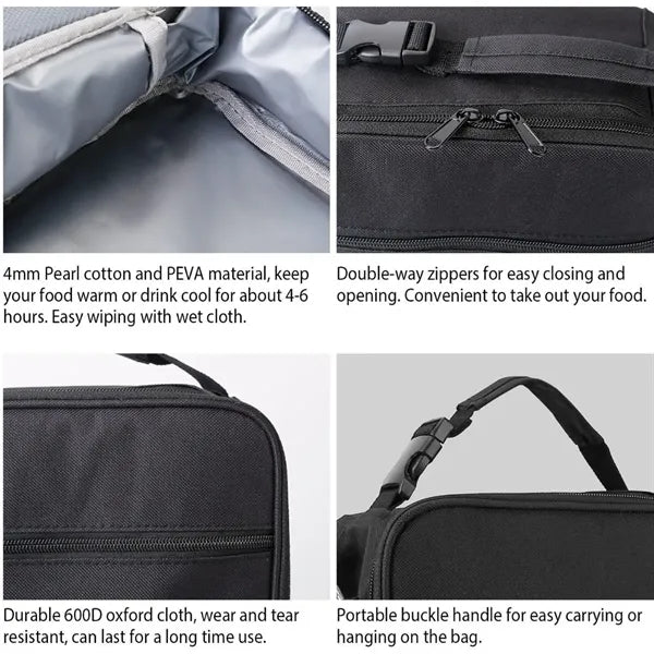 Top Buckle Thermal Lunch Cooler Tote Bag