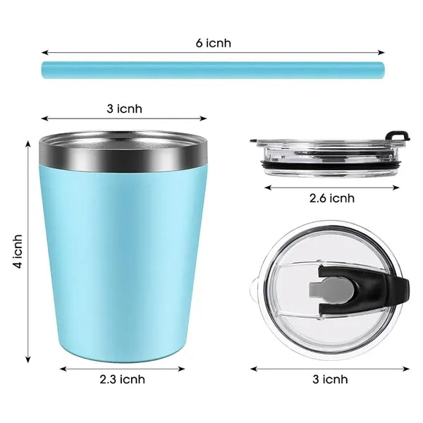 8oz Insulated Tumbler with Straw