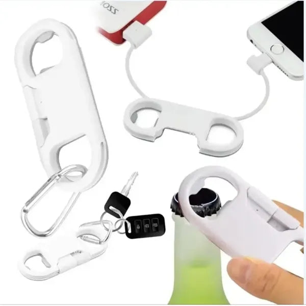 Multifunction Bottle Opener Charging Data Cable Keychain
