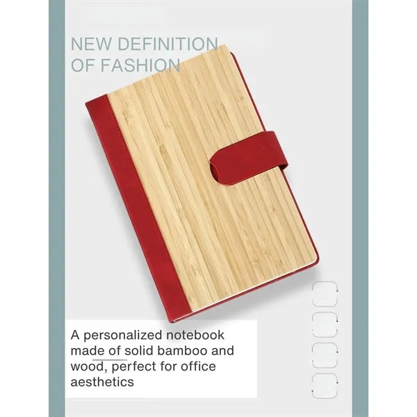 Bamboo Cover Magnetic Buckle Diary