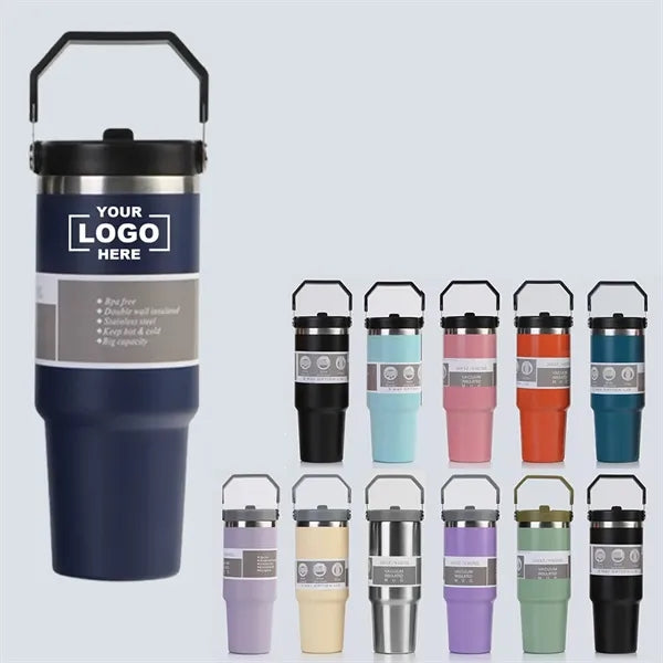 30oz Stainless Steel Tumbler with Straw