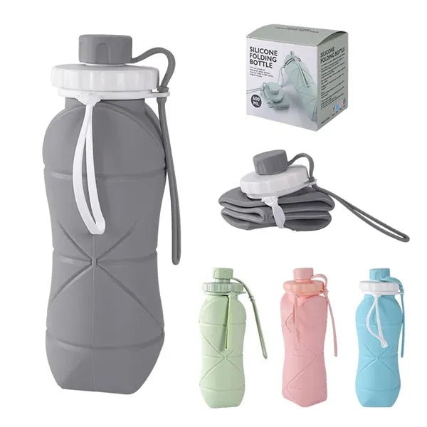 20 oz. Folding Silicone Water Bottle