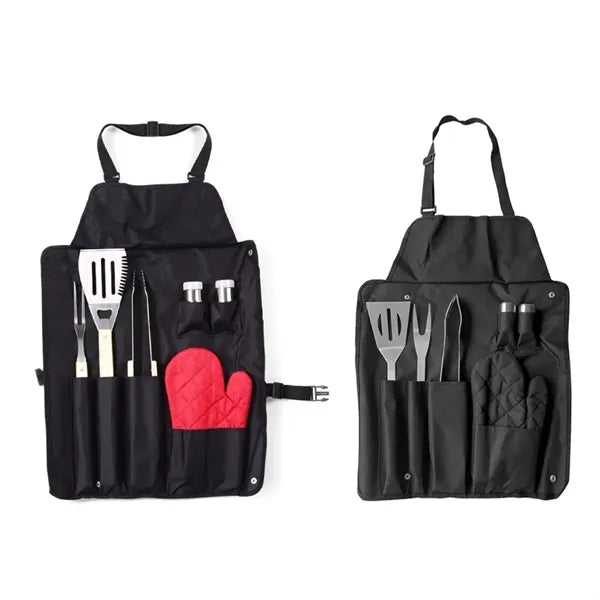 6-Piece BBQ Grill Tool Apron Kit