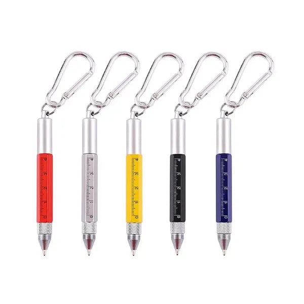6 in 1 Keychain Tool Pen w/ Stylus Screwdriver Carabiner