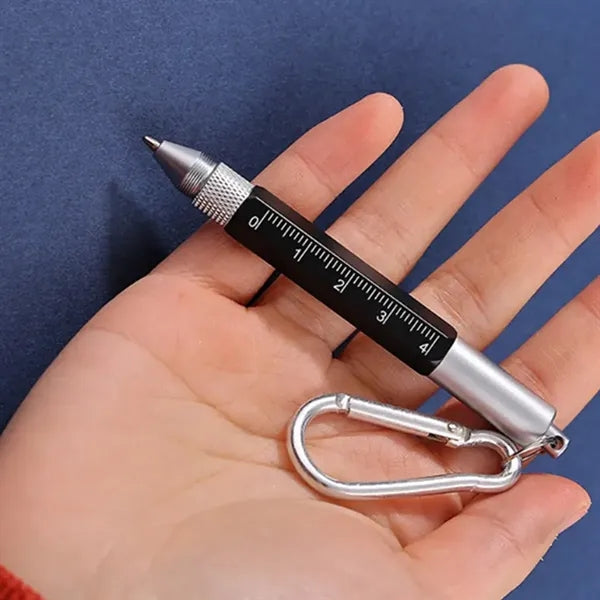 6 in 1 Keychain Tool Pen w/ Stylus Screwdriver Carabiner