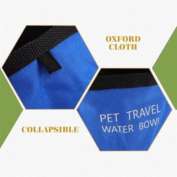 Foldable Waterproof Oxford Pet Bowl Outdoor Travel Cup