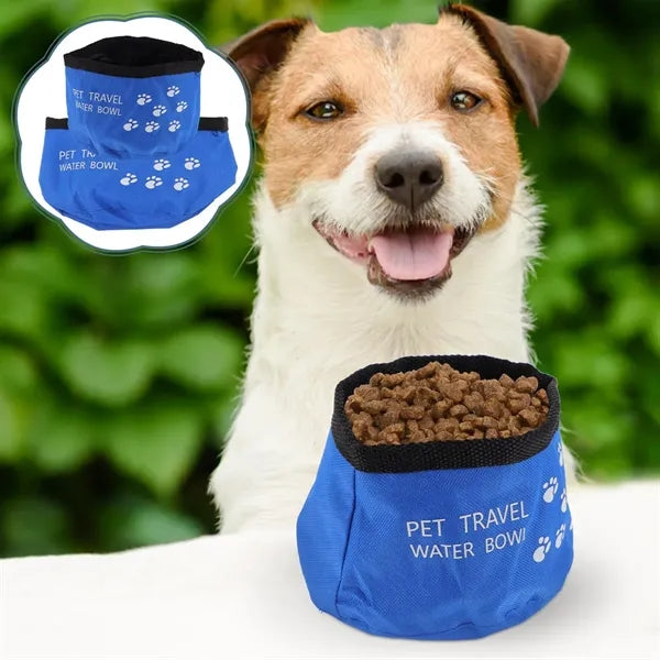 Foldable Waterproof Oxford Pet Bowl Outdoor Travel Cup