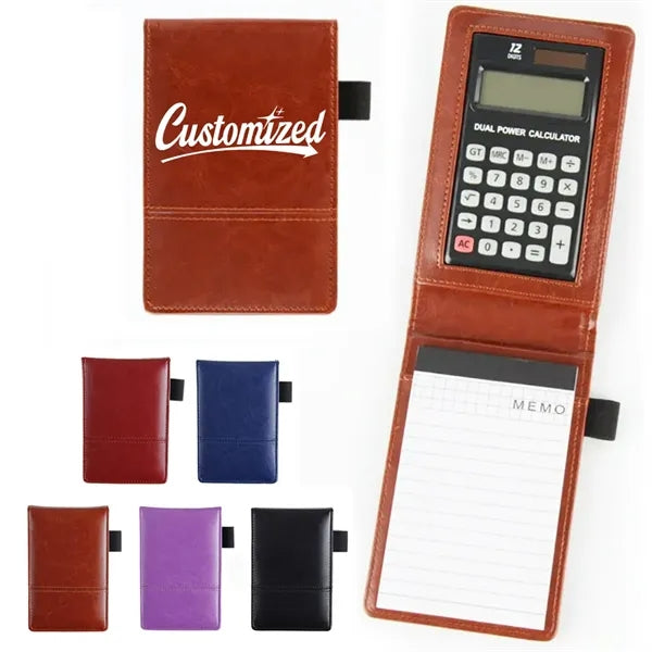 PU Leather Calculator Notepad