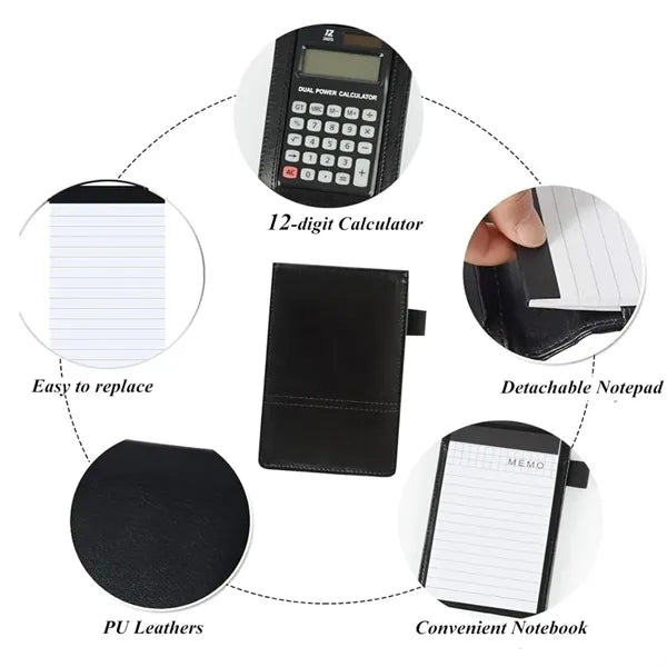 PU Leather Calculator Notepad