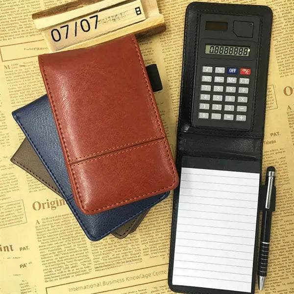 PU Leather Calculator Notepad