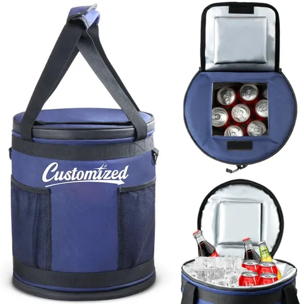 Round Insulated Picnic Tote Cooler Bag with Handle