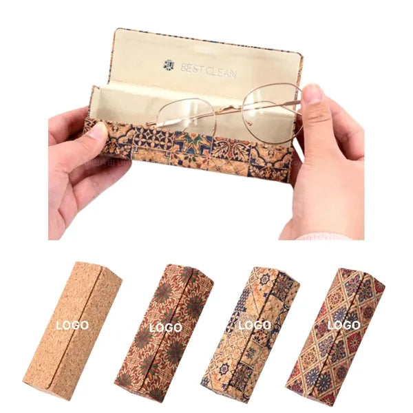 Portable Cork Texture Eyeglass Storage Case