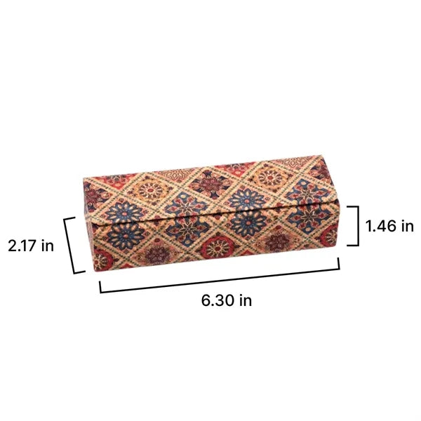 Portable Cork Texture Eyeglass Storage Case