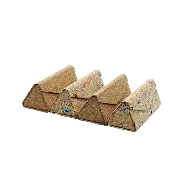 Foldable Cork Triangle Sunglass Storage Case