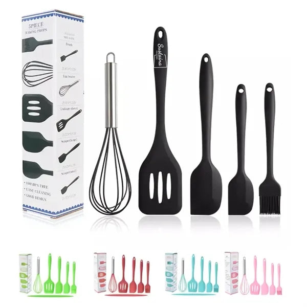 5PCS Kitchenware Cooking Utensils Silicone Baking Tool Set
