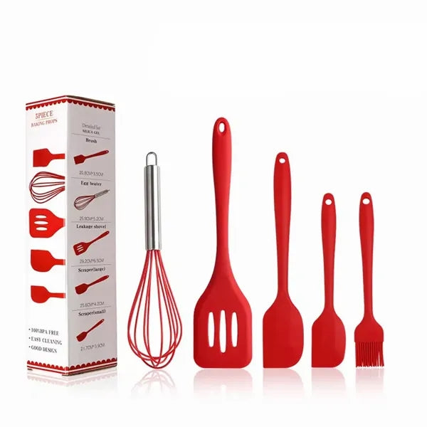 5PCS Kitchenware Cooking Utensils Silicone Baking Tool Set