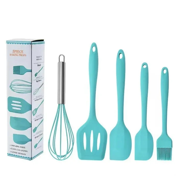 5PCS Kitchenware Cooking Utensils Silicone Baking Tool Set