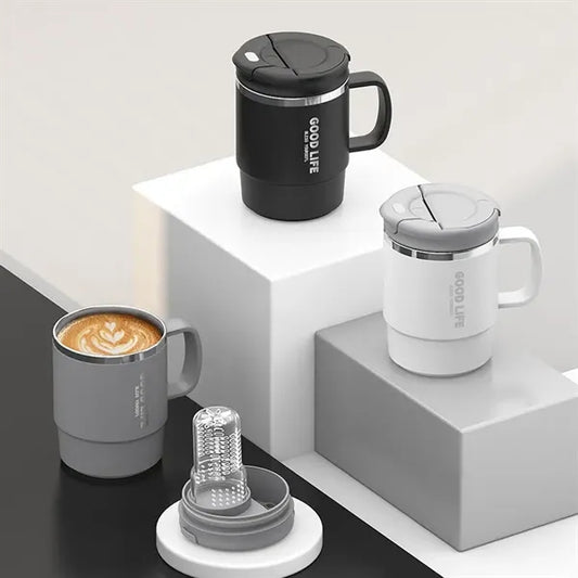 17oz stainless steel mug with built-in spoon & tea infuser