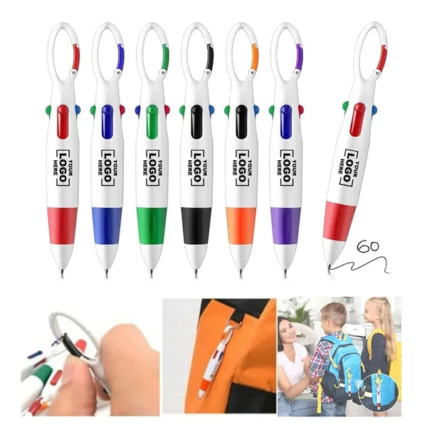 Multicolored Shuttle Ballpoint Pens With Keychain