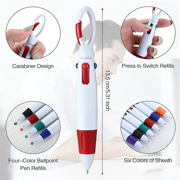 Multicolored Shuttle Ballpoint Pens With Keychain