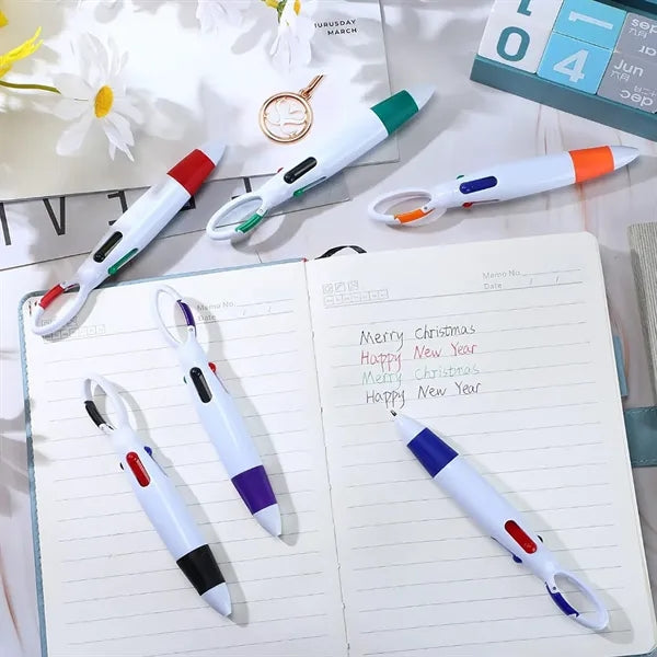 Multicolored Shuttle Ballpoint Pens With Keychain