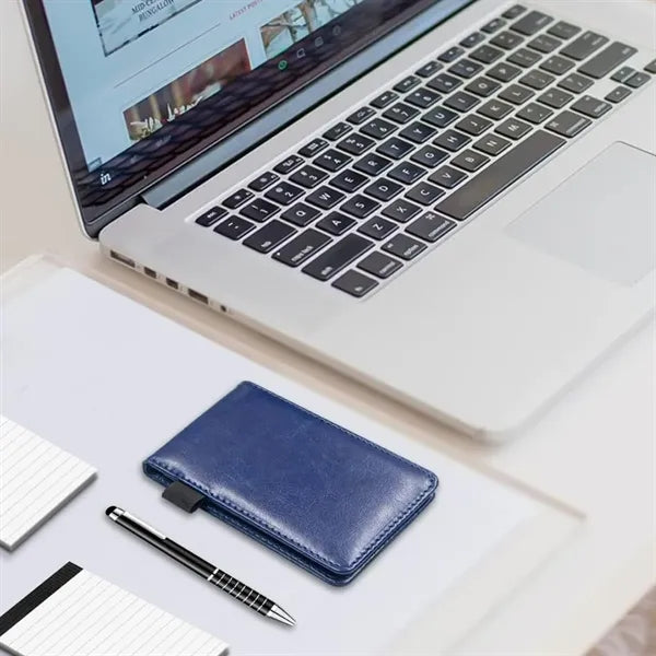 Faux Leather Notepad with Pen