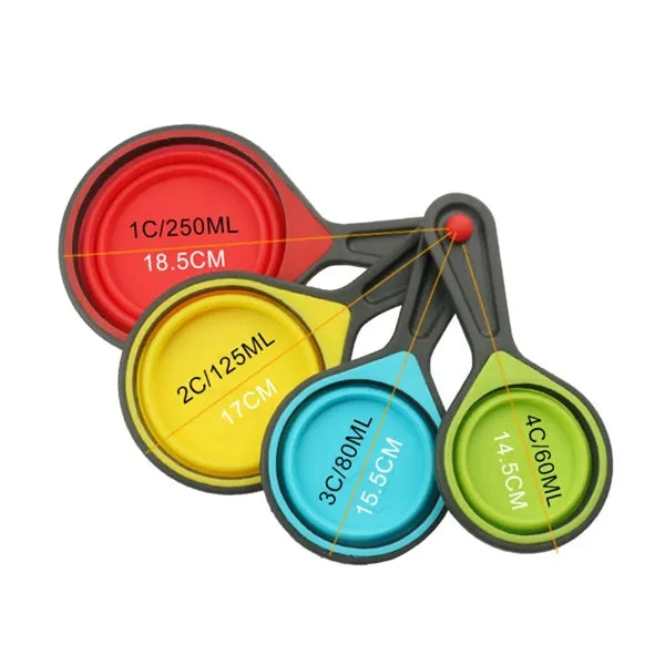 Collapsible Silicone Measuring Cups and Spoons Set