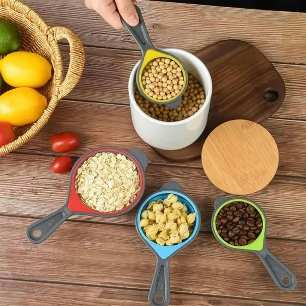 Collapsible Silicone Measuring Cups and Spoons Set