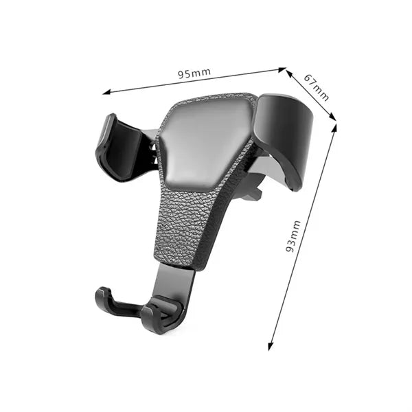 Gravity Car Vent Phone Holder with Leather Panel