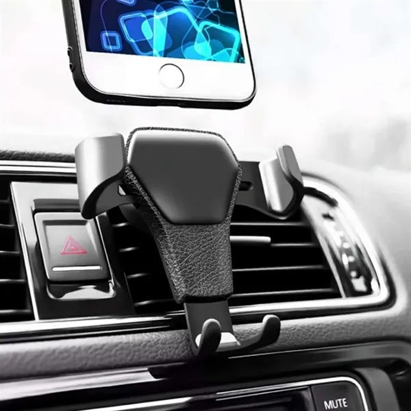 Gravity Car Vent Phone Holder with Leather Panel