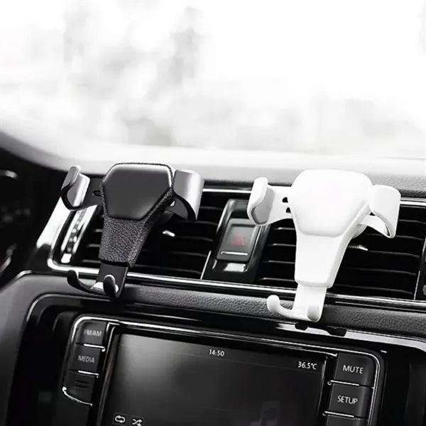Gravity Car Vent Phone Holder with Leather Panel