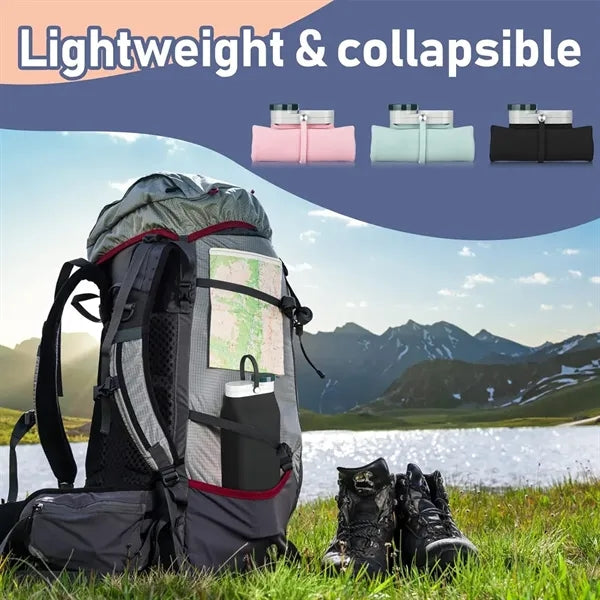 Collapsible BPA Free 20 oz Foldable Travel Water Bottle
