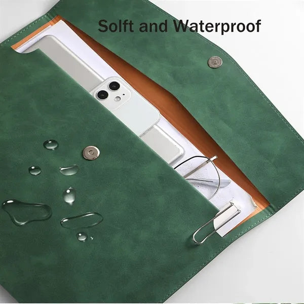 PU Leather A4 File Document Holder Portfolio Envelope Folder